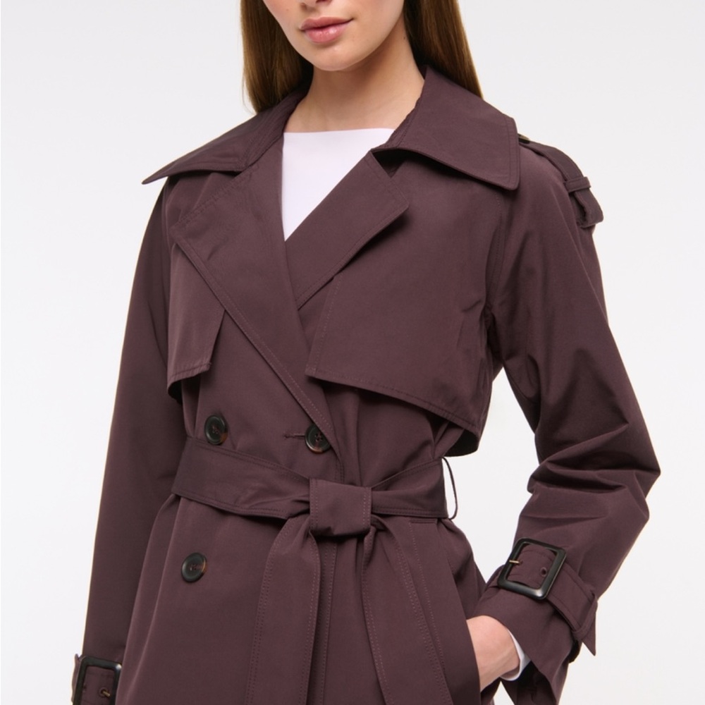 Abercrombie Dark Brown Double-Breasted Trench Coat
